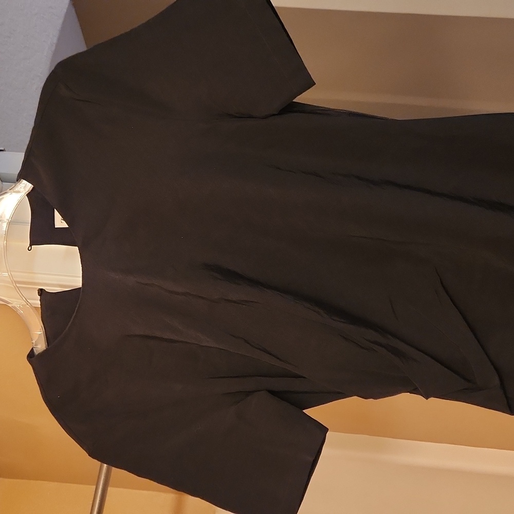 Black short sleeve midi dress Zara